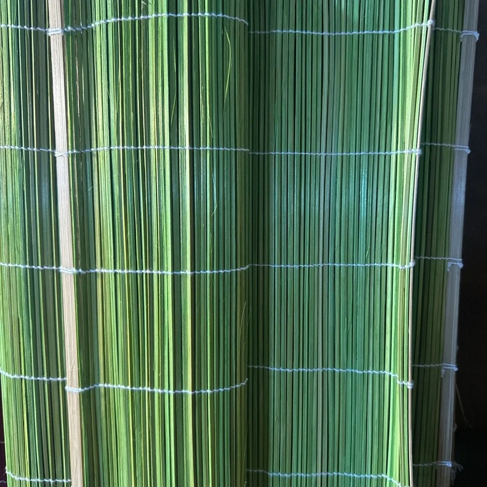 Vtg Bright Pink+Green Bamboo Wooden Stick Matchstick Placemats 17